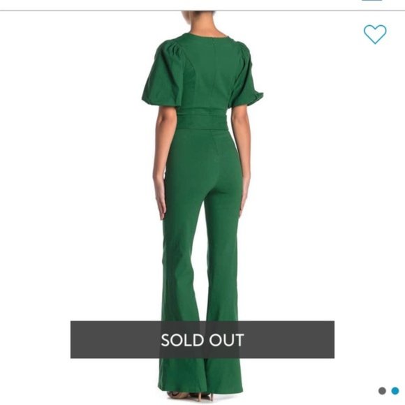 Green belted Jumpsuit (M)- NEVER WORN! - Picture 2 of 3